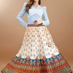 SAPTRANGI Women Digital Printed Flared Maxi Skirt-picture-25