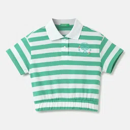 United Colors of Benetton Girls Striped Polo Collar Cotton T-shirt-picture-55