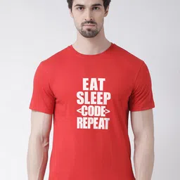 Friskers Men Red Typography Printed T-shirt-image-27
