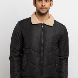 Status Quo Men Black Peach-Coloured Padded Jacket-picture-3