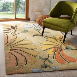 IMRA CARPET Gold-Toned Floral Woollen Carpet-picture-35