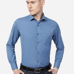 Greenfibre Checks Slim Fit Cotton Formal Shirt-picture-44