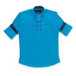 CAVIO Boys Blue Pure Cotton Casual Shirt-image-22