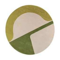 Safiya Carpet Beige & Green Abstract Printed Hand-Tufted Woollen Carpet-picture-39