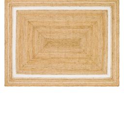 Art Avenue Lenard Brown & White Braided Jute Rectangular Rug-picture-5