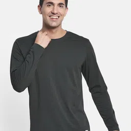 METTLE Men Olive Green Henley Neck T-shirt-image-18