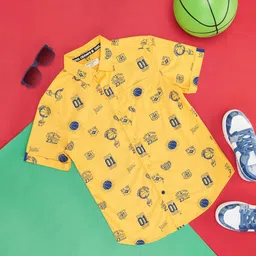Pantaloons Junior Boys Conversational Printed Cotton Casual Shirt-image-36