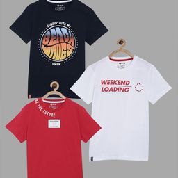 3PIN Boys Red And Black Typography 3 Printed T-shirt-picture-34