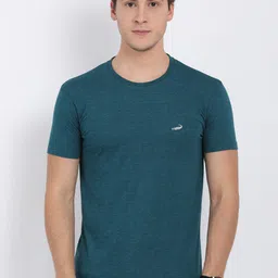 Crocodile Men Green Solid Cotton T-shirt-picture-18
