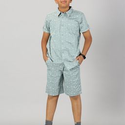 KiddoPanti Boys Printed Pure Cotton Shirt with Shorts-picture-23