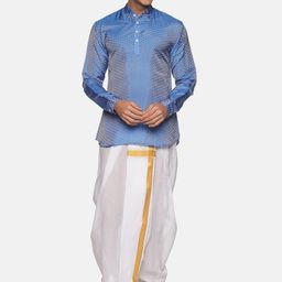 Sethukrishna Men Blue Kurta with Dhoti Pant-picture-40