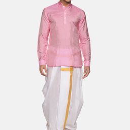 Sethukrishna Men Pink Kurta with Dhoti Pants-picture-36