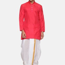 Sethukrishna Men Rose Kurta with Dhoti Pants-picture-30