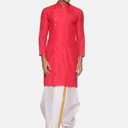 Sethukrishna Men Rose Kurta with Dhoti Pants-picture-32