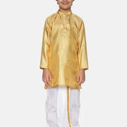 Sethukrishna Boys Gold-Toned Kurta with Dhoti Pants-picture-11