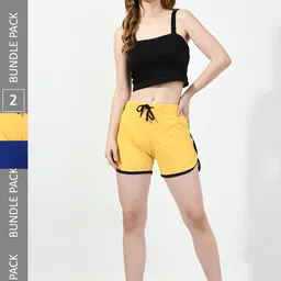 BAESD Women Pack of 2 High-Rise Pure Cotton Shorts image 1