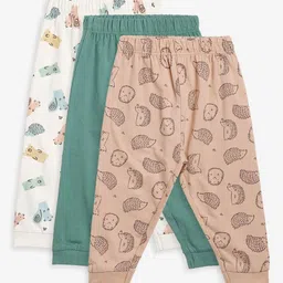MINI KLUB Boys Pack Of 3 Printed Pure Cotton Track Pants-picture-50