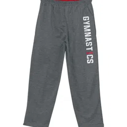 Fashionable Boys Charcoal & White Printed Pure Cotton Regular Fit Track Pants-image-92