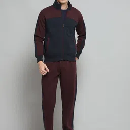 Cloak & Decker Men Colourblocked Mock Collar Tracksuits-picture-16