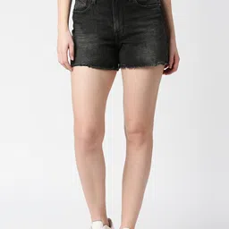 Pepe Jeans Women High-Rise Heavy Fade Denim Shorts-image-3