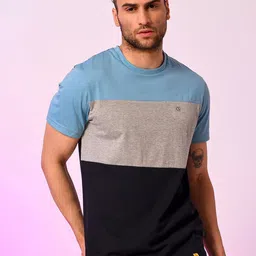Campus Sutra Colourblocked Round Neck Cotton T-shirt-picture-19
