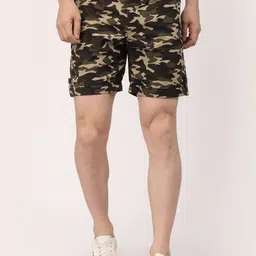 KLOTTHE Men Camouflage Printed Mid-Rise Cotton Shorts-picture-39