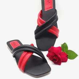 Gibelle Women Red Colourblocked Open Toe Flats-image-70