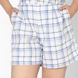TeenTrums Girls Checked Cotton Shorts-picture-36