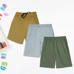 CHIMPRALA Boys Pack Of 3 Mid Rise Cotton Shorts-picture-26