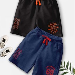 codez CODEZBoys Pack Of 2 Printed Typography Shorts-picture-33