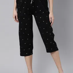 Kryptic Women Printed Cotton Capris Lounge Pants-image-4