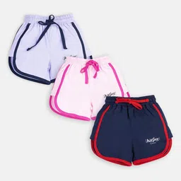 AMUL Kandyfloss Girls Pack Of 3 Mid-Rise Pure Cotton Shorts image 1