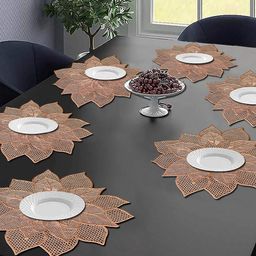 Dakshya Industries 6-Pcs Textured Sunflower Table Placemats-picture-10
