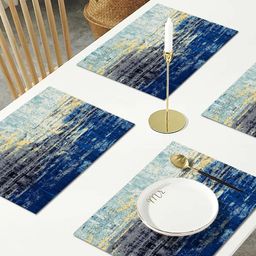 AEROHAVEN Set of 4 Blue Abstract Dining Table Placemats-picture-36