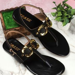TRASE Embellished Open Toe Flats-picture-47