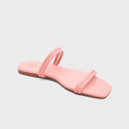 20Dresses Women Pink Braided Open Toe Flats-picture-15