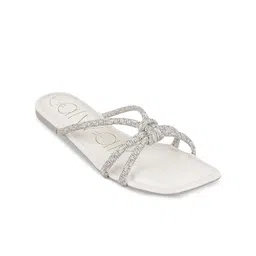 Catwalk Textured Knotted Open Toe Flats-picture-34