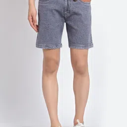 FEVER Men Grey Slim Fit Denim Shorts-image-87
