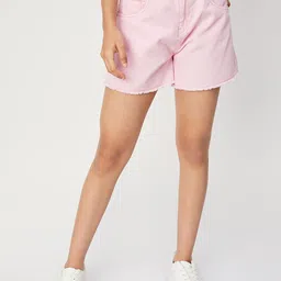 max Girls Mid Rise Cotton Denim Shorts-image-19