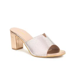 VALIOSAA Textured Party Block Peep Toes Heels-picture-10