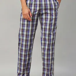 URBAN SCOTTISH Men Checked Pure Cotton Lounge Pant-image-14