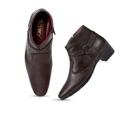 Bxxy Men Mid Top Block Heel Elevator Formal Boots With Buckle Detail-picture-29