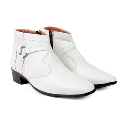 Bxxy Men Mid Top Block Heel Elevator Formal Boots With Buckle Detail-picture-25