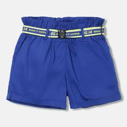 Blue Giraffe Girls Solid Regular Fit Pure Cotton Shorts-picture-31