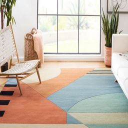 Safiya Carpet Blue Abstract Woollen Carpets-picture-23