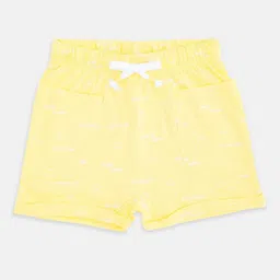 Pantaloons Baby Boys Yellow & White Printed Cotton Shorts image 1