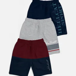 HELLCAT Boys Pack Of 2 Colourblocked Cotton Shorts-picture-11