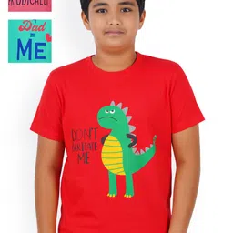 PRIDE APPAREL Boys Red & Green Typography 3 Printed Pure Cotton Running T-shirt-picture-15