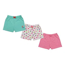 Clothe Funn Girls Pack Of 3 Floral Printed Cotton Shorts-image-22