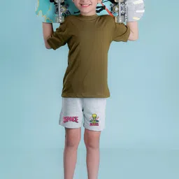 NUSYL Boys Alien Printed Cotton Shorts-picture-12